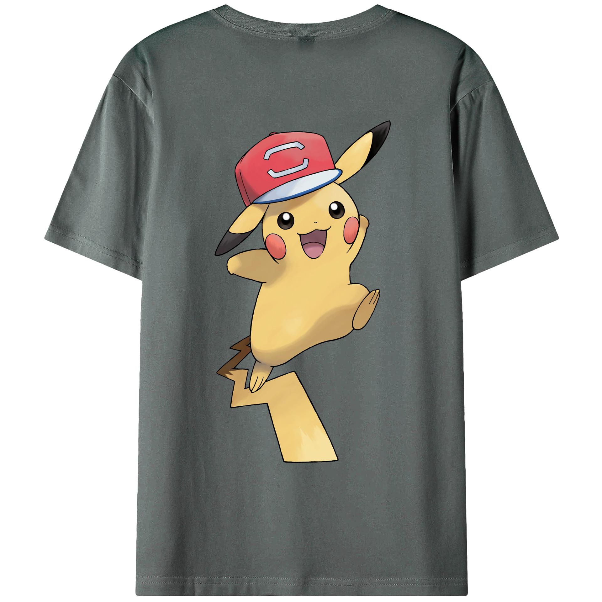 （画像用） ポケットモンスター Pokémon 綿100％ メンズ半袖Tシャツ（バックプリント） 通気性